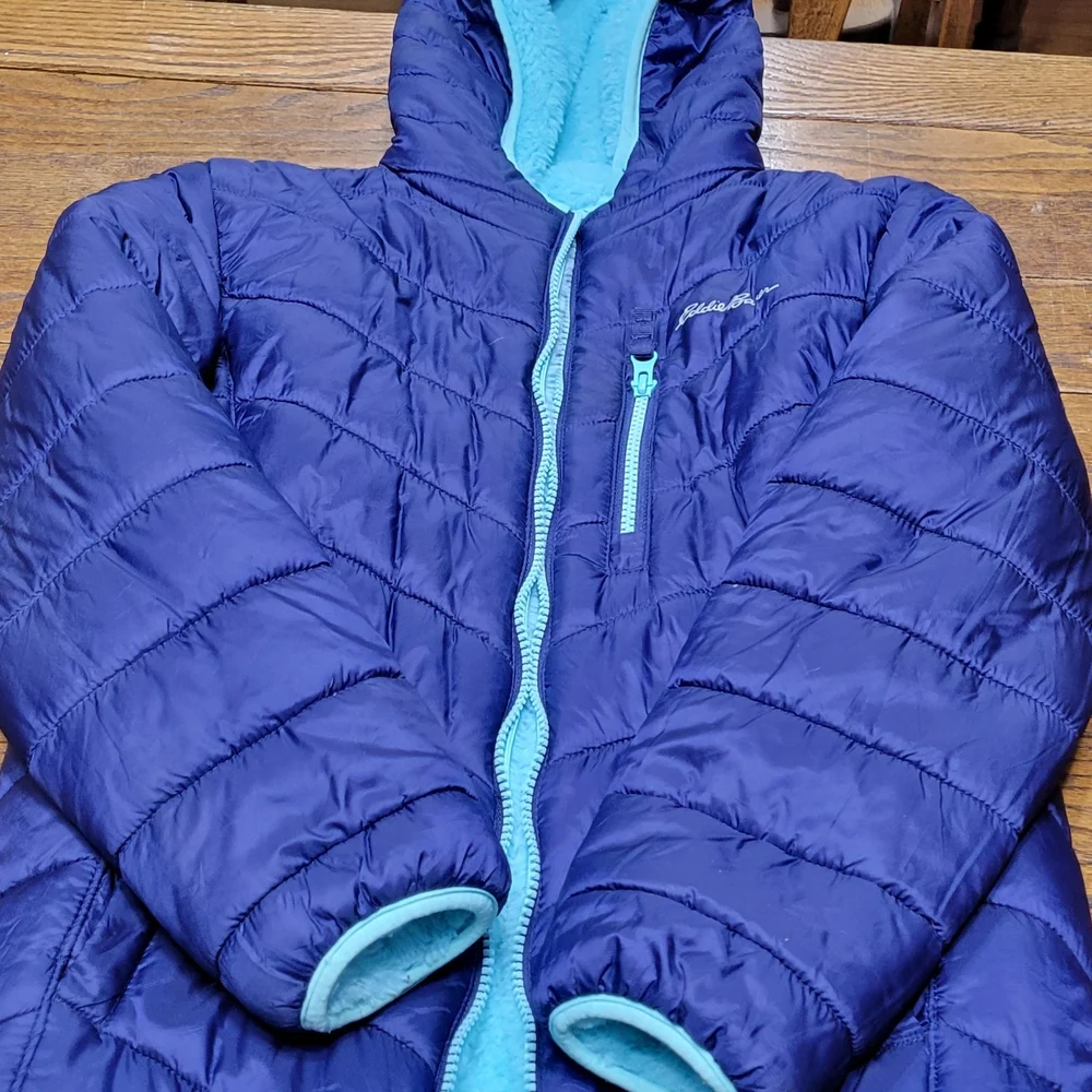Eddie Bauer Aqua Faux Fur Jacket
